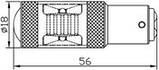 Світлодіодна автолампа 1157 — P21/5W — BAU15d, 15 W (560 Lm) Original Samsung LED chip (SMD2323) двоконтактна, фото 2