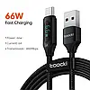 Кабель Toocki Digital Display USB Type-C to USB Type A/66W/6A швидка зарядка QC Cable 1m TXCT-XY01 Blue, фото 7