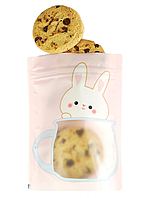 Пакети пластикові з малюнком Зайчик у чашці Zip Lock харчова вакуумна герметична упаковка 23х16 см