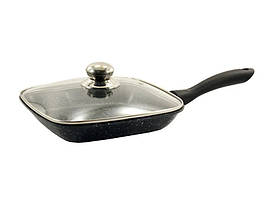Сковорода-гриль з кришкою Zauberg 24 см Мармур Чорна JB-A0924A-MM-і