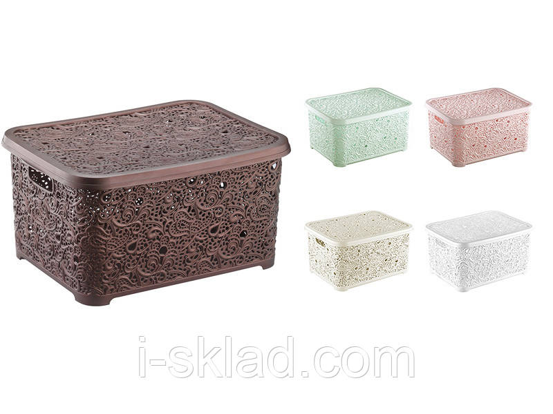 Кошик з кришкою Elif Мереживо 10 л 377 Белый