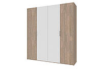 Распашной шкаф для одежды Норман Doros цвет Дуб Сонома / Белый 4 двери ДСП 200х54х220 (42005002)