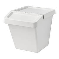 IKEA Контейнер з кришкою SORTERA (ИКЕА УТИЛИЗАТОРА) Кошик для сегрегації відходів, білий 702.558.99