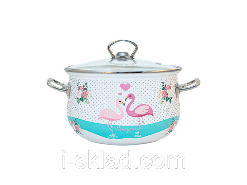 Каструля Infinity Love Flamingo Люкс SD-1377 кругла 2,9 л 18 см 6625846