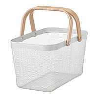 IKEA RISATORP (ИКЕА РИСАТОРП) Кошик, білий, 27x42x23 см 205.276.33