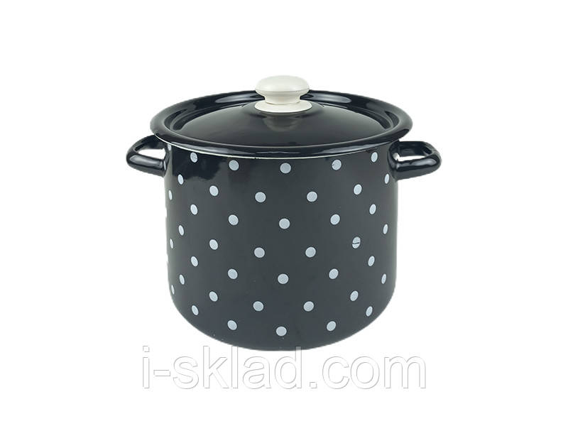 Каструля Idilia 7 л 1620/4 Полька Чорна 44466