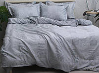 Комплект постельного белья из турецкого сатина серого цвета Квадраты