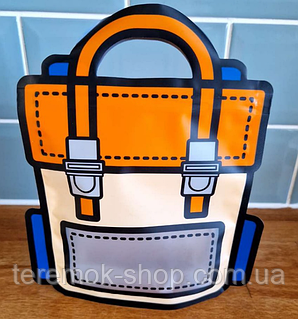 Пакет zip прозрачный пищевой Портфель с ручкой оранжевый, детский