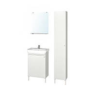 IKEA NYSJON/BJORKAN (ИКЕА НИСИОН/БЬОРКАН) Меблі для ванної, набір з 6 шт., білий/кран Pilkån, 54x40x98 см 494.159.13