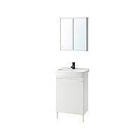 IKEA NYSJÖN/BJÖRKÅN (ИКЕА NYSJÖN/BJÖRKÅN) Меблі для ванних кімнат, комплект з 5 предметів, білий/змішувач 894.158.69