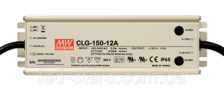 Джерело живлення CLG-150-12A: AC/DC, IP67, 150W