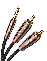 Кабель аудио Ugreen 3.5 mm to 2 RCA стерео разветвитель RCA Y 1 м Black (AV170)