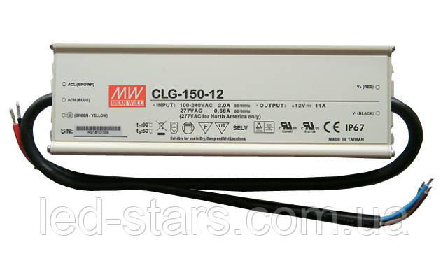 Джерело живлення CLG-150-12: AC/DC, IP67, 150W