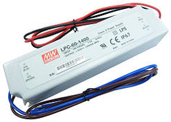 Герметичний імпульсний драйвер LPC-60-1400; 1400mA. 162.5*42.5*32mm