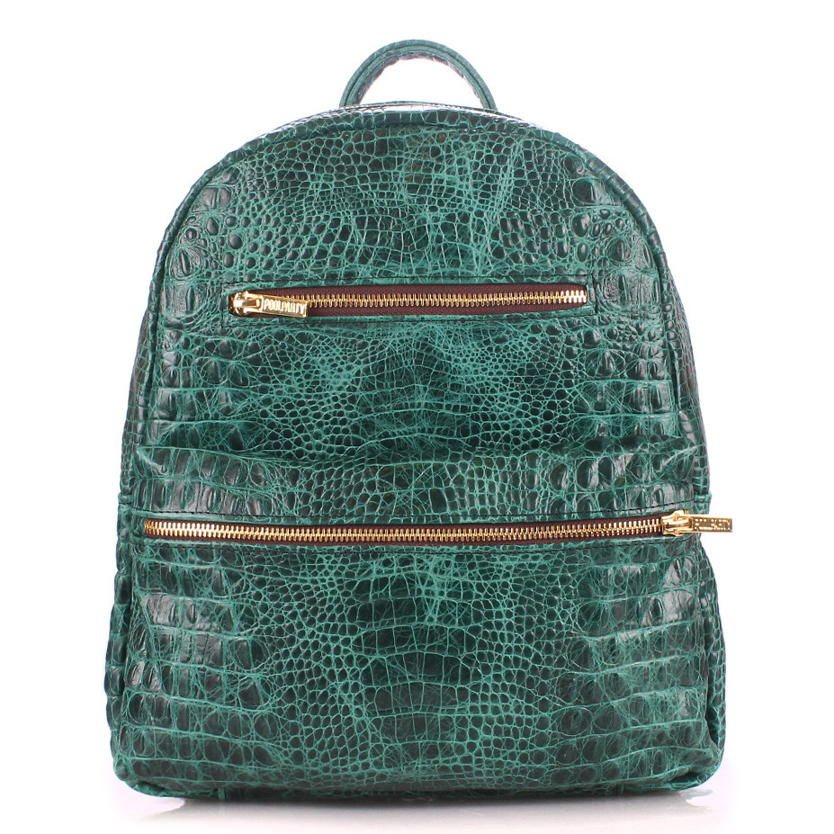 Рюкзак жіночий шкіряний Poolparty Mini Bckpck leather croco green