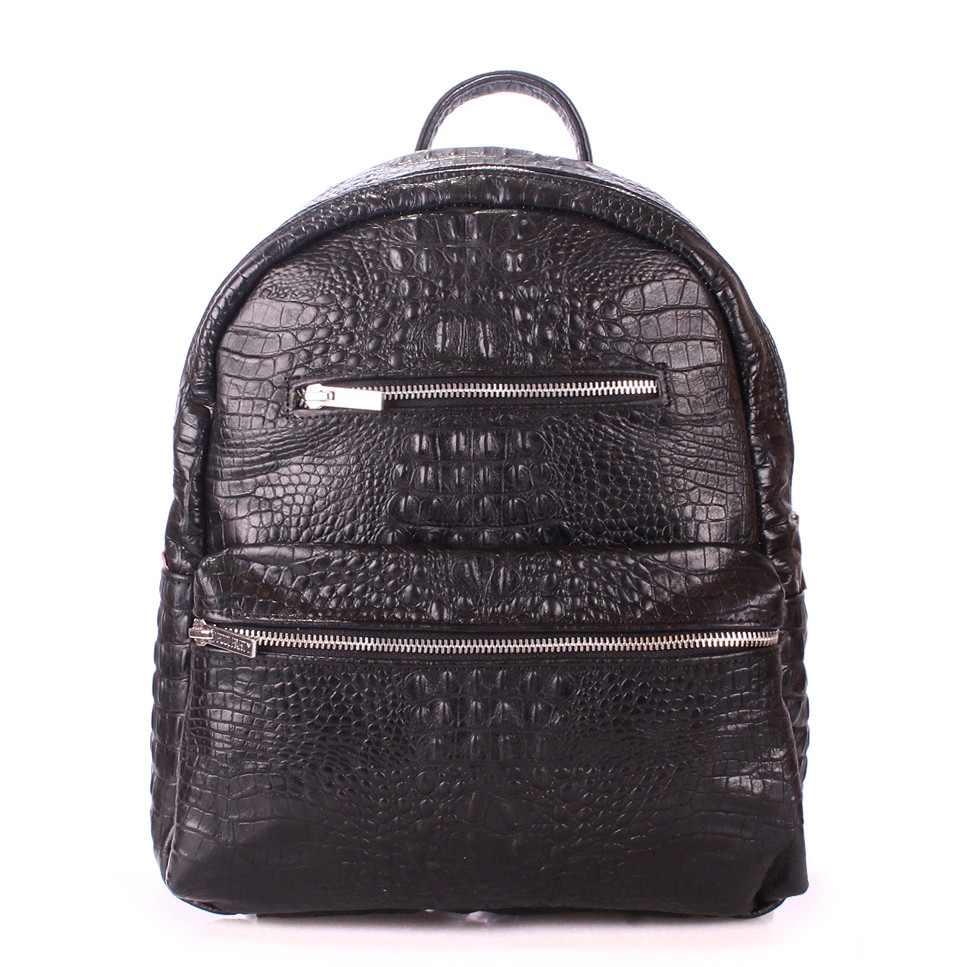 Рюкзак жіночий шкіряний Poolparty Mini Bckpck leather croco black