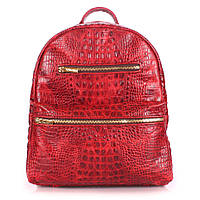 Рюкзак жіночий шкіряний Poolparty Mini Bckpck leather croco red