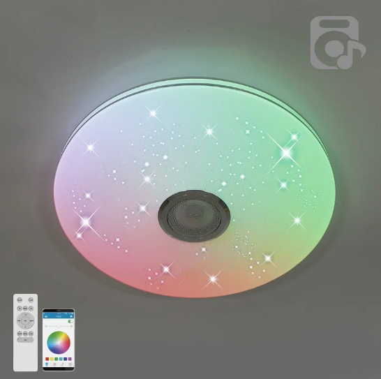 Керована музична люстра MUSIC RGB 60 W R-APP-390-WHITE/CHROME-220-IP20, фото 1