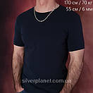 Товстий срібний ланцюжок якір гранений. Подвійний Біт чоловіча масивна цепочка на шию срібло 925 60 см, фото 2