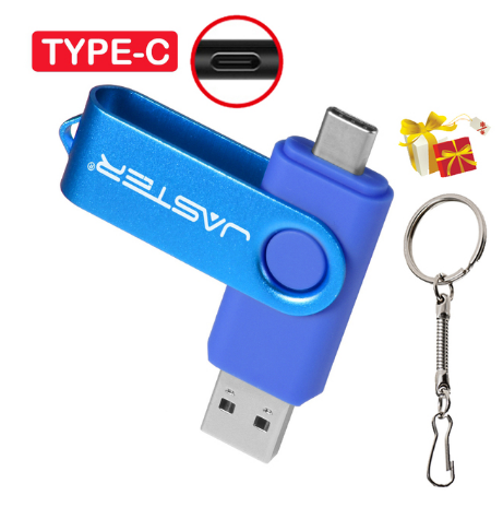 Купить USB OTG флешка JASTER 64 Gb USB type-c Цвет Синий для телефона и ...