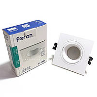 Встраиваемый светильник поворотный Feron DL0380 квадратный (пластик) белый