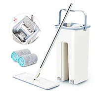 Швабра бездельник с ведром и автоматическим отжимом 2 в 1 Hand Free Cleaning Mop 5 л. Цвет: белый