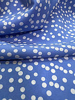 ТКАНИНА СОФТ ГОРОХ ГОЛУБОГО КОЛЬОРУ