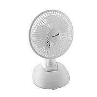 Вентилятор настільний побутовий для будинку 2в1 з прищіпкою Domotec MS-1623 Fan Білий