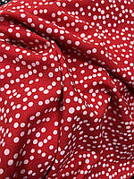ТКАНИНА СОФТ ГОРОХ ЧЕРВОНОГО КОЛЬОРУ