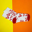 Шкарпетки жіночі "Сердечка" середні, розмір 36-40, колір білий із великими сердечками, фото 2