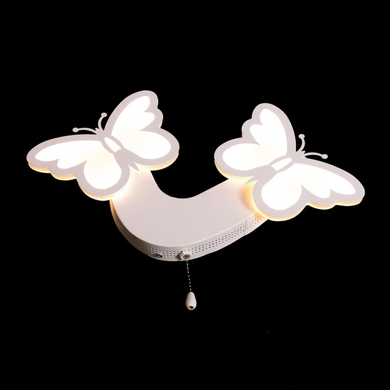 Світлодіодна бра Метелик LED 36 Вт колір каркаса білий D-9178/2WH, фото 1