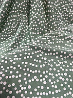 ТКАНИНА СОФТ ГОРОХ СВІТЛО-ЗЕЛЕНОГО КОЛЬОРУ