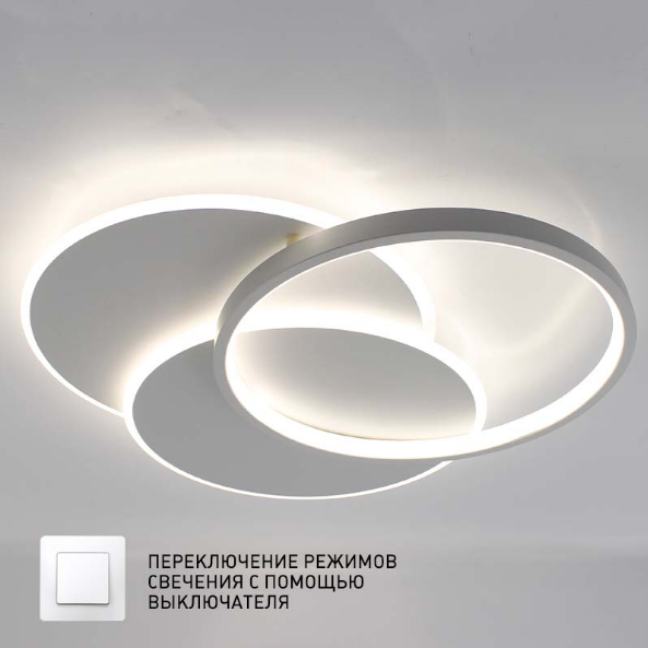 Керована світлодіодна люстра VEGA triple 80 W 3R-ON/OFF- 490x60-WHITE/WHITE-220-IP20, фото 1