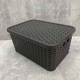 Корзина для зберігання з кришкою коричнева 31*21*15,7 см SP295