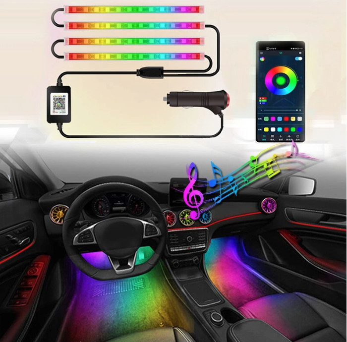 RGB LED Підсвічування салону з керуванням через блютуз