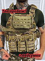 Розвантажувальні жилети та плитоноски без плит Cordura, плитоноска подвійного скидання Single Sword 4 точки скидання