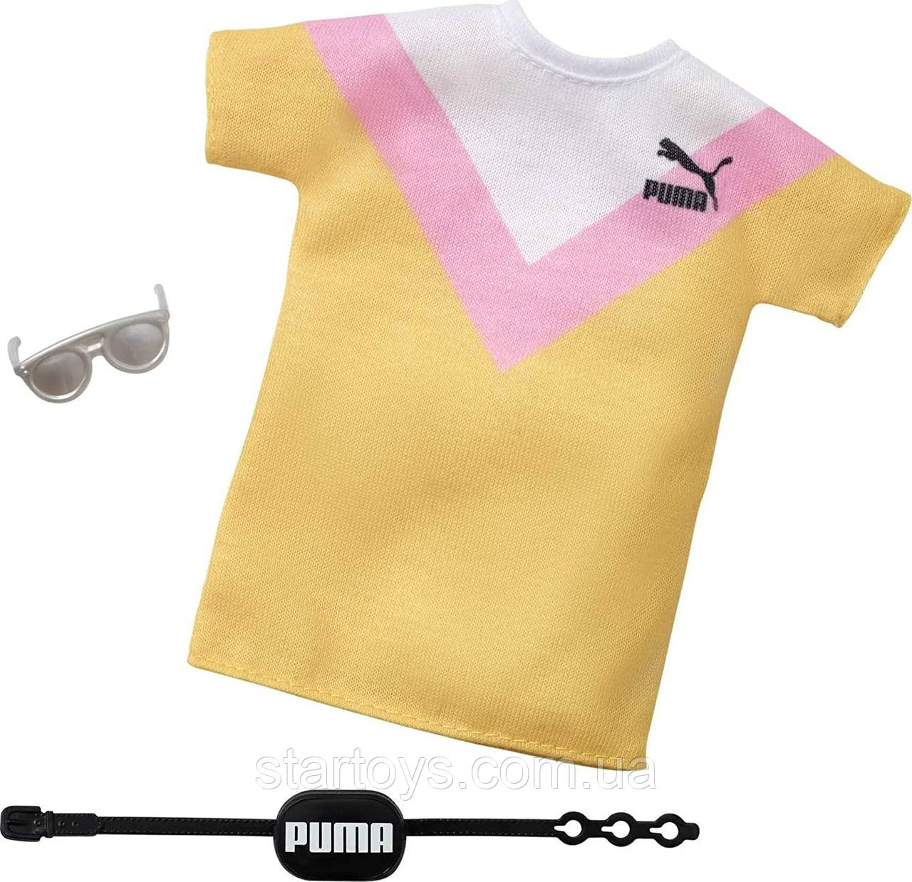 Одяг для Барбі сукня жовта Пума Barbie Clothes: PUMA Branded Outfit for Barbie Doll