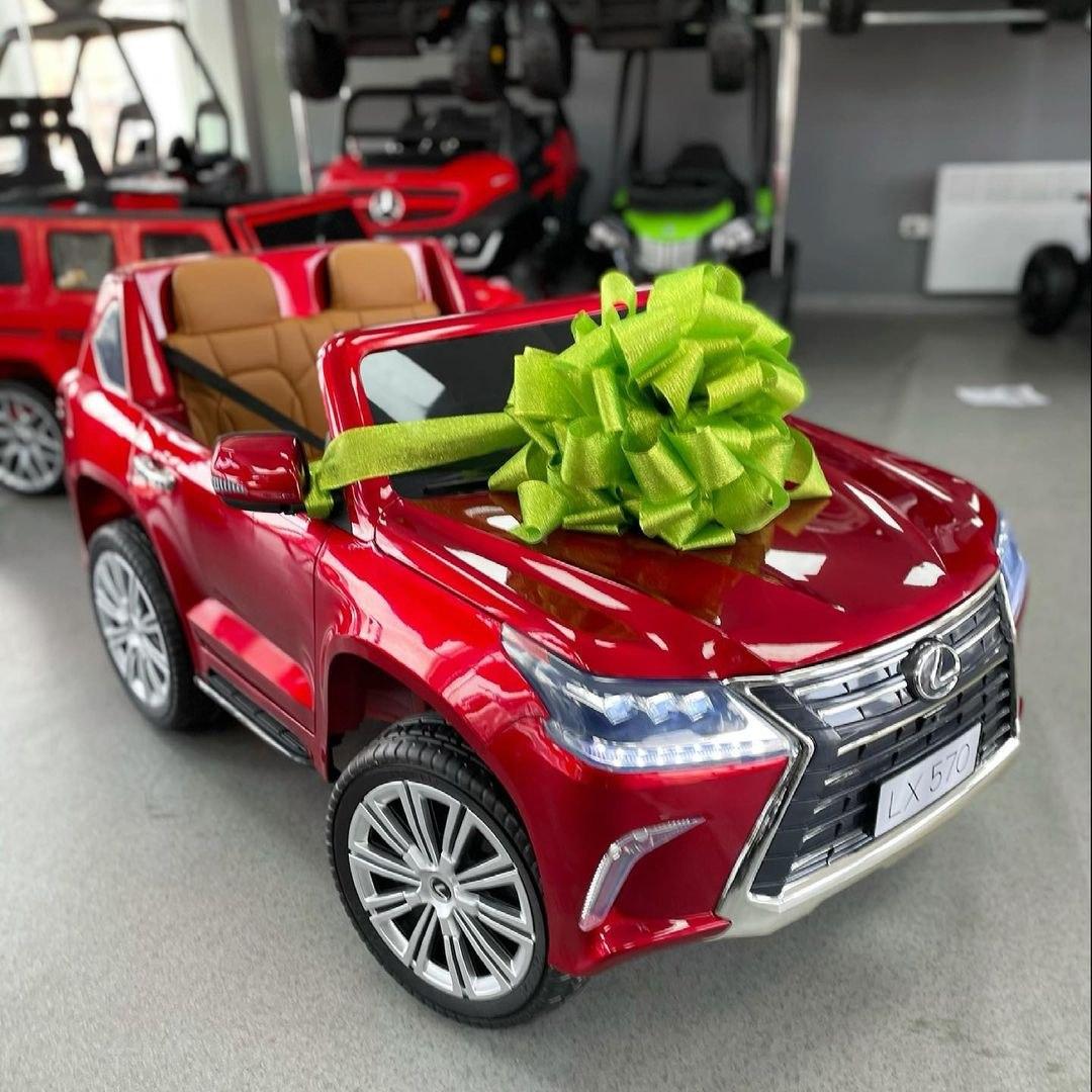 Дитячий двомісний джип LEXUS LX 570 4WD (фарба, червоний колір) з пультом дистанційного керування 2.4G, фото 1