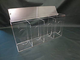 Настінний диспенсер для одноразових медичних масок на 4 відділи