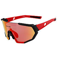 Сонцезахисні поляризаційні окуляри GUB 6800 [захист UV400+3 змінні лінзи] чорно-червоні