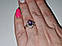 Каблучка срібна 925 натуральний пурпурний аметист, цирконій.  Р-17.5, фото 8