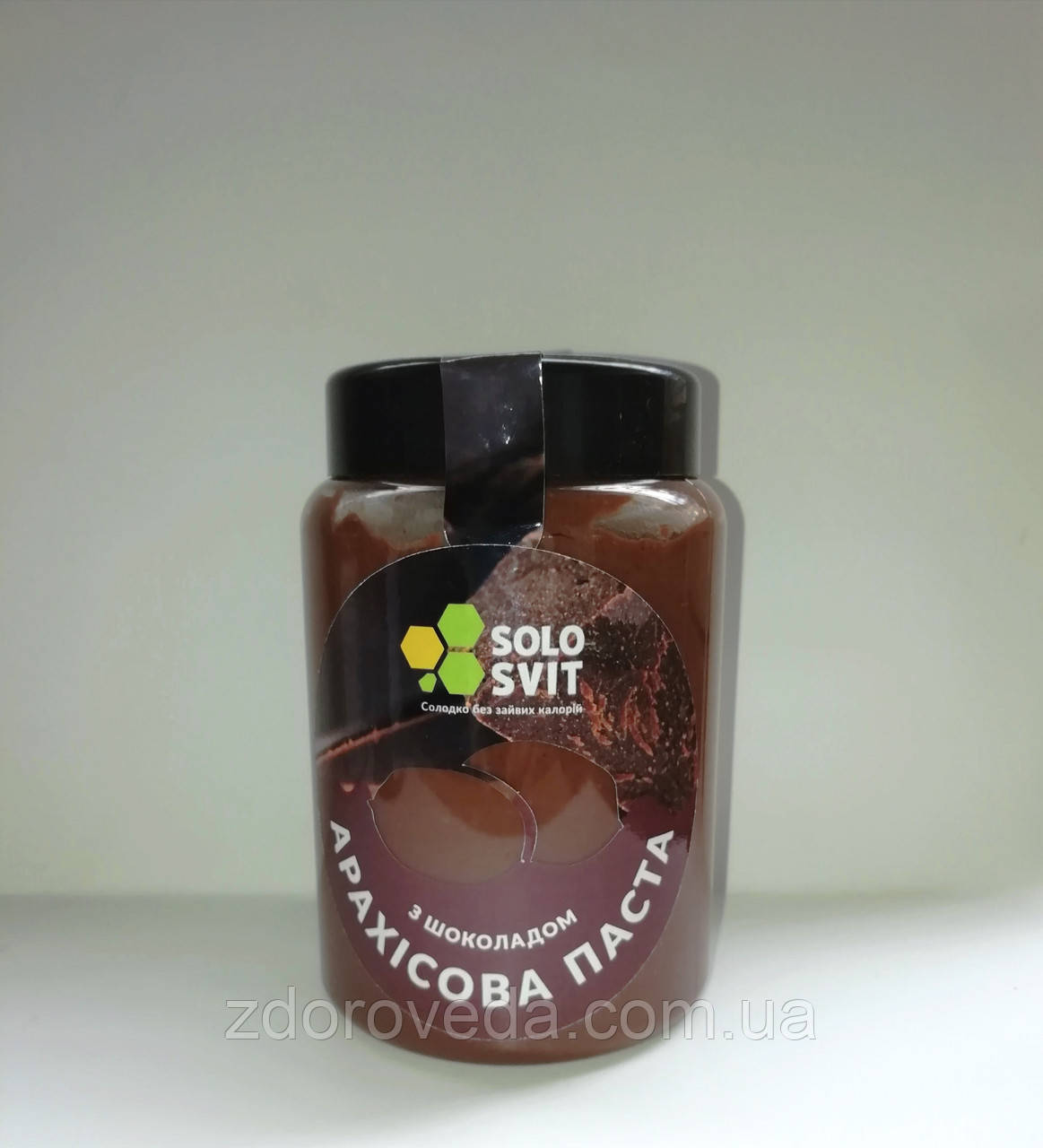 Арахісова паста без цукру "SoloSvit" ШОКОЛАД, 400 г