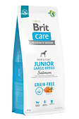 Корм для молодих собак великих порід Brit Care Dog Grain-free Junior Large Breed з лососем 12 кг