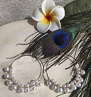 Сережки-кільця з перлами від студії LadyStyle.Biz