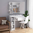 Стіл туалетний з шухлядою та тумбою збоку, фото 4