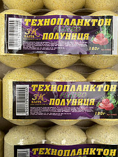 Технопланктон Флуро 3-K Baits Полуниця (3 шт.) 180 гр.