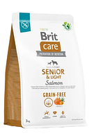 Корм для стареющих собак Brit Care Dog Grain-free Senior & Light беззерновой с лососем 3 кг