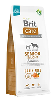 Корм для стареющих собак Brit Care Dog Grain-free Senior & Light беззерновой с лососем 12 кг