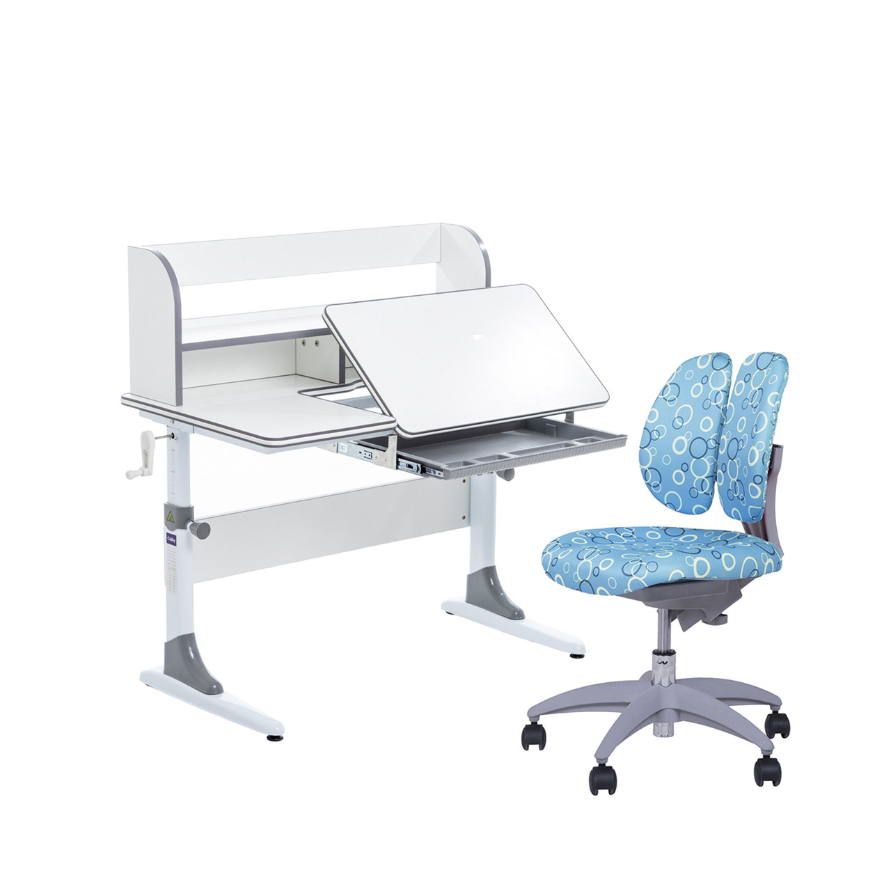 Капелюх для школярів парта Cubby Nerine Grey + дитяче крісло SST9 Blue FunDesk