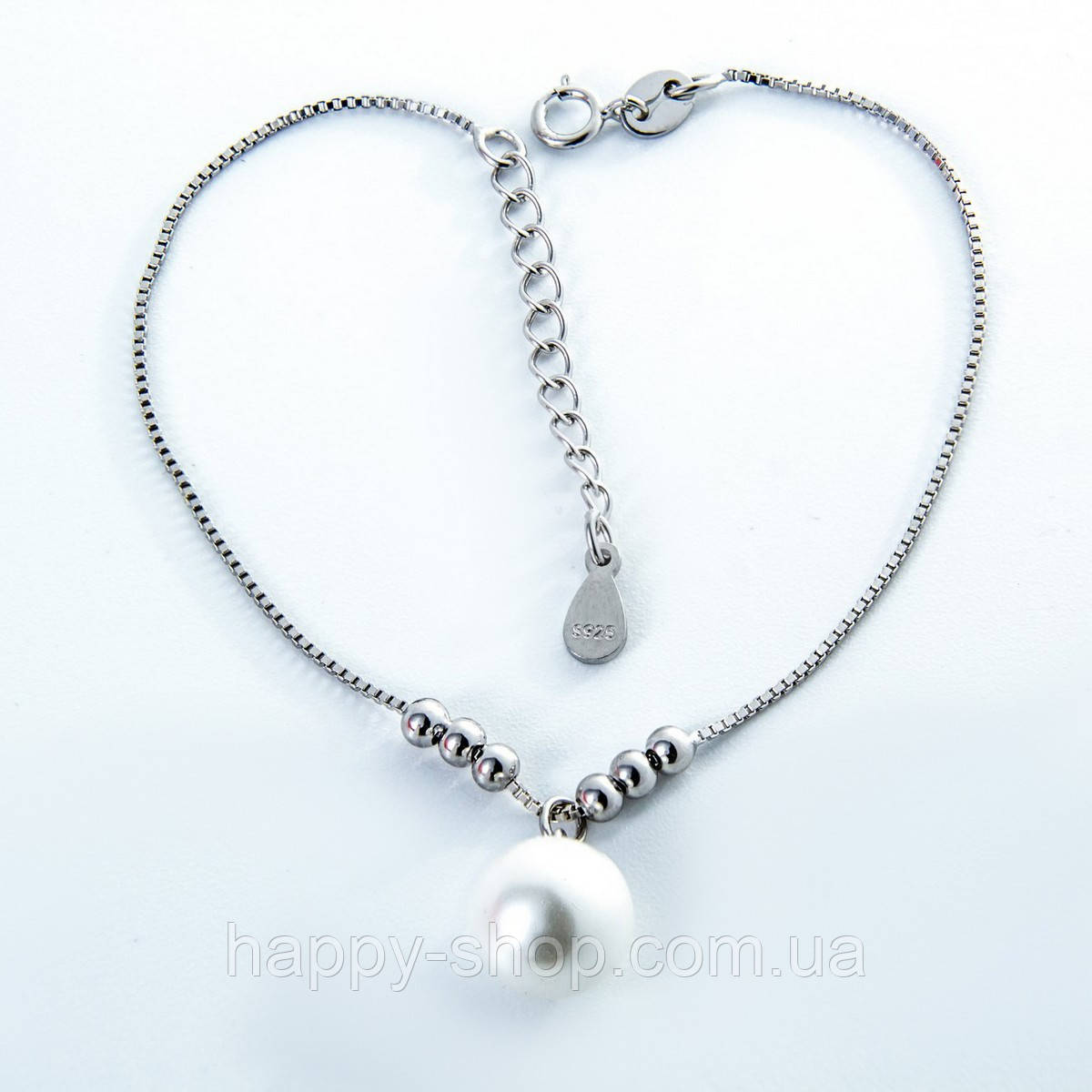 Срібний браслет зі вставками перлини 03-00023-92